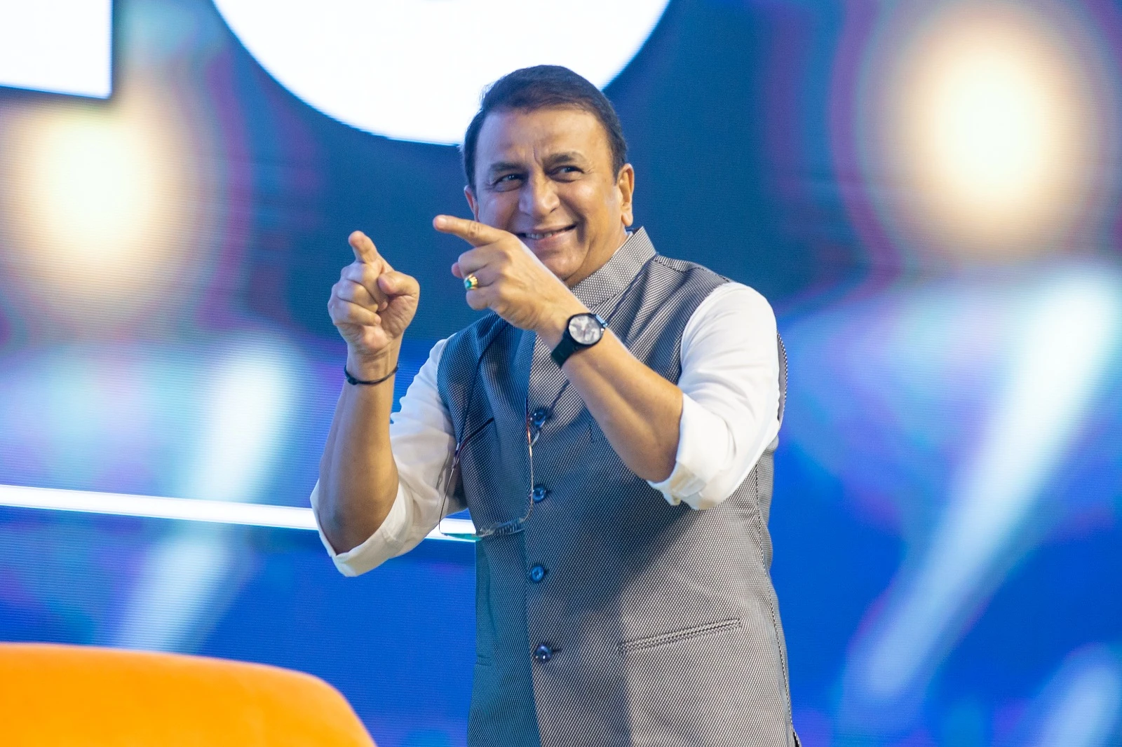 Sunil Gavaskar as a guest speaker at an employee townhall in Mumbai