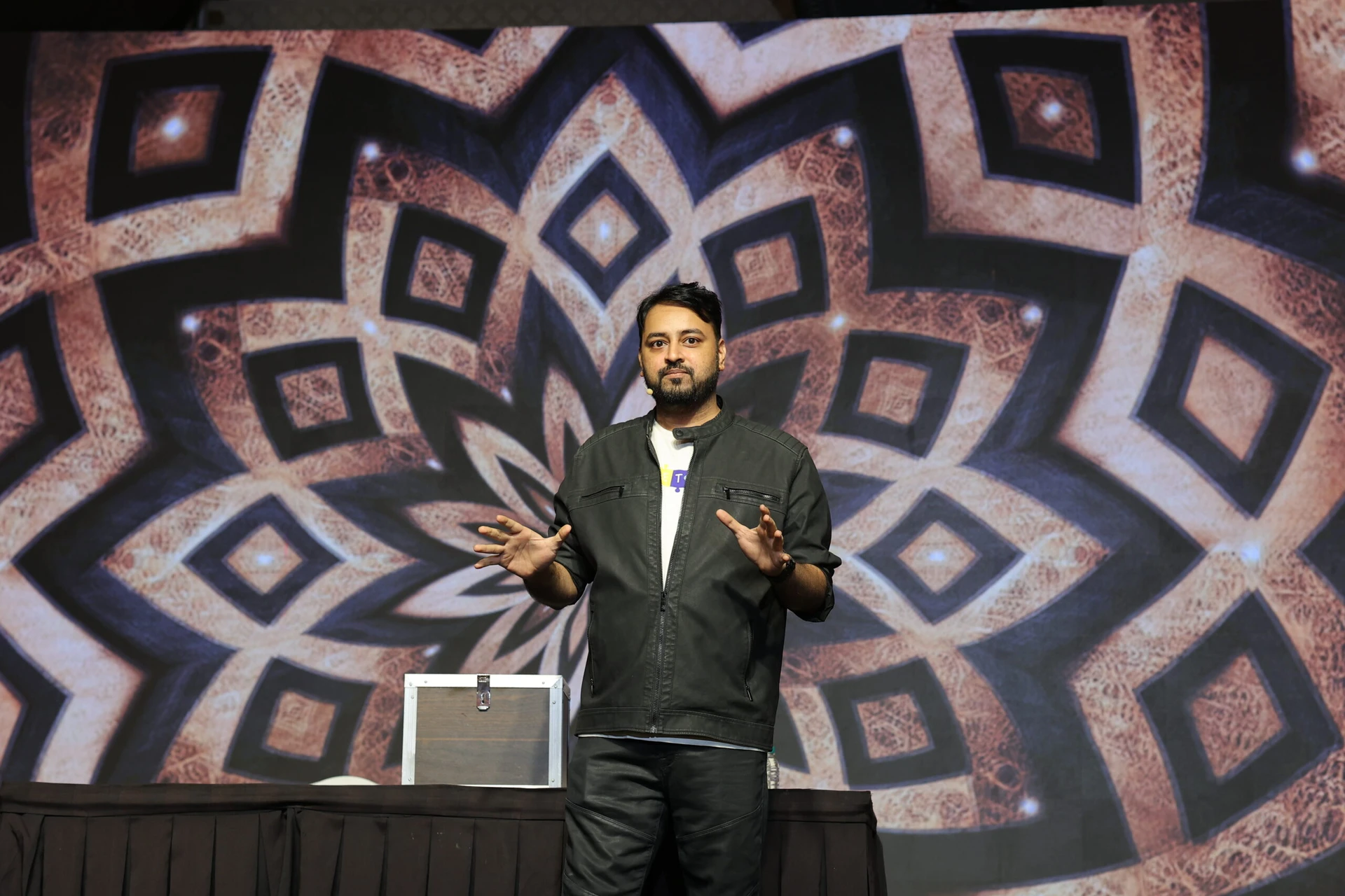 Mentalist Akshay Laxman at an annual corporate event in Delhi