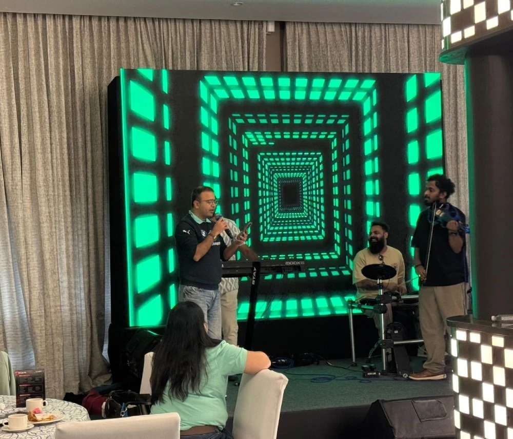 Violinist Vighnesh & band performing at a corporate event in Bangalore Violinist Vighnesh & band performing at a corporate event in Bangalore