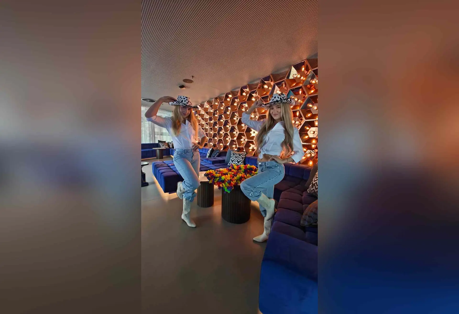 Cowgirl-themed hostesses welcoming guests at a corporate event in Sydney