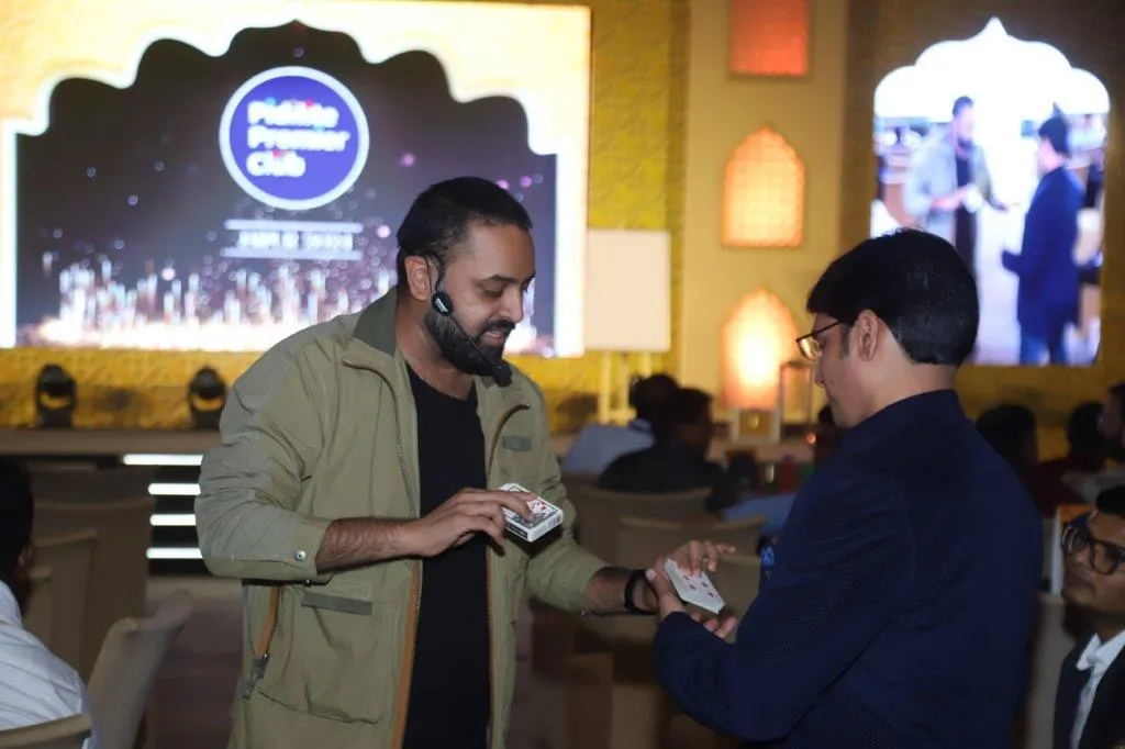 Mentalist Akshay Laxman performing at an event for Pidilite in Jaipur