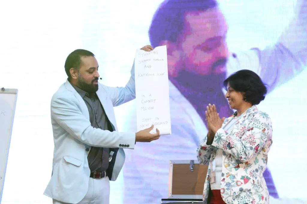 Mentalist Akshay Laxman performing at an event for Savex in Cape Town