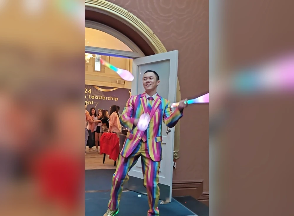 A Mime artist at the HASE Sydney Conference in Sydney